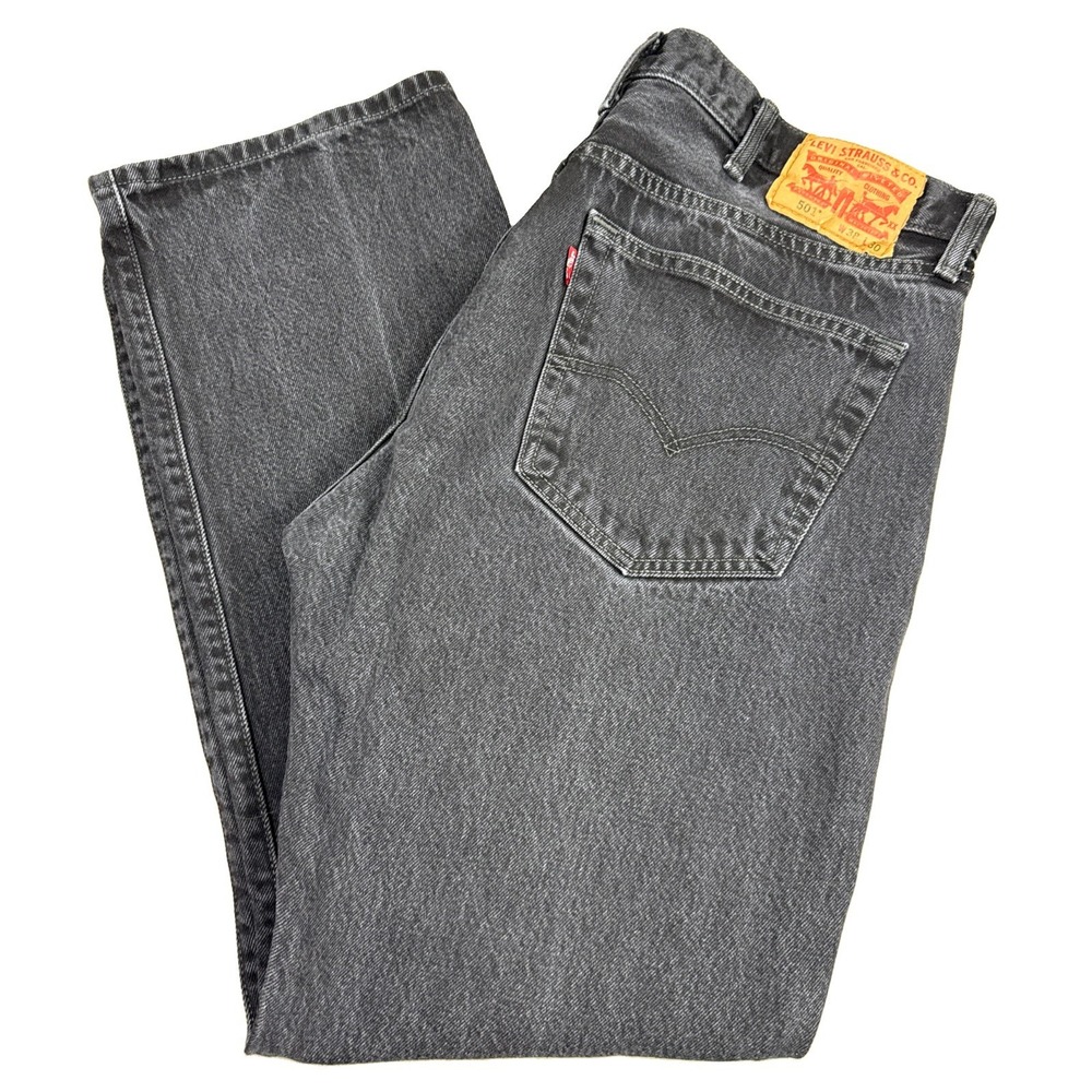 Levi's 501 Jeans Men's 38X30 Black Straight Leg Button Fly